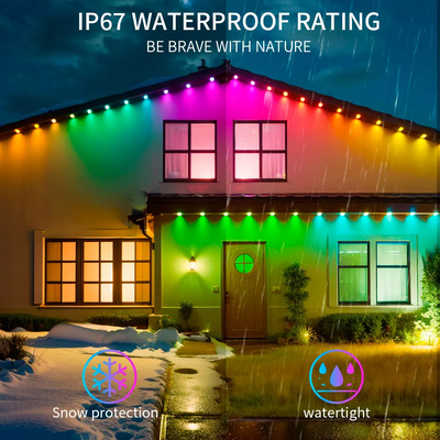Рождественская цветная светодиодная декорация для дома Pixel Light 2024 RGB с программируемым светодиодом, водонепроницаемая по стандарту IP65 для праздничного освещения