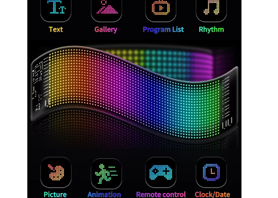 Pixel RGB Led Flexible Display App Bluetooth Автомобильный рекламный экран Автомобильный водонепроницаемый мягкий цифровой экран