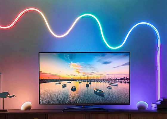 5M полный цвет RGB Led Neon Гибкий Силиконовый Окружающий Световой Стрип Умный DIY Цифровой Беговой Стрип Световой Набор TUYA APP