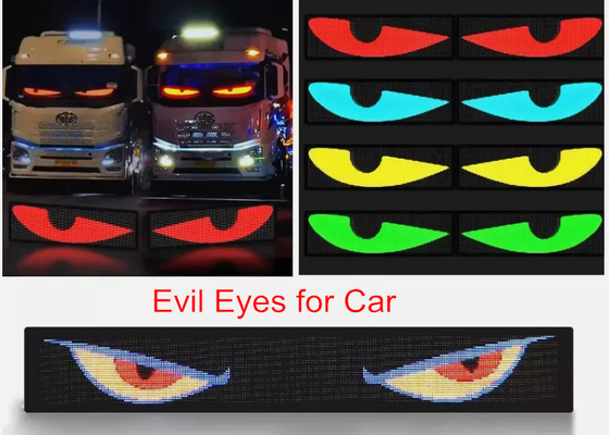5VDC USB / 2A Super Truck Demon Eye LED Soft Screen APP Программирование Bluetooth Автомобильный рекламный экран Злые глаза