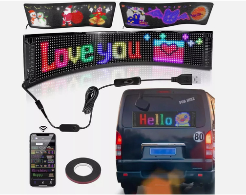 5VDC USB / 2A Super Truck Demon Eye LED Soft Screen APP Программирование Bluetooth Автомобильный рекламный экран Злые глаза
