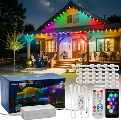 Рождественская цветная светодиодная декорация для дома Pixel Light 2024 RGB с программируемым светодиодом, водонепроницаемая по стандарту IP65 для праздничного освещения